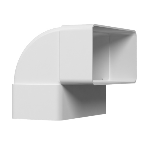 Отвод 90º прямоугольный плоский (пластиковый) ЭРА 612КВП (120х60 мм)