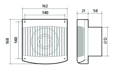 Вентилятор накладной ЭРА COMFORT 5C Вентилятор накладной ЭРА COMFORT 5C
