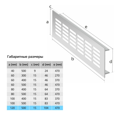 Вентиляционная решетка Благовест бронза (500x120 мм)