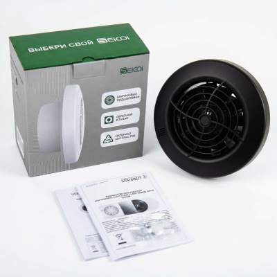 Вентилятор вытяжной потолочный Seicoi Ratio 100 Matt black