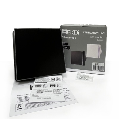 Накладной вентилятор Seicoi 100 Black Glass SNAD04-01