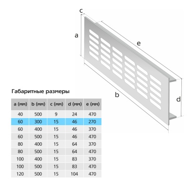 Вентиляционная решетка Благовест белая (300x60 мм) (2шт.)
