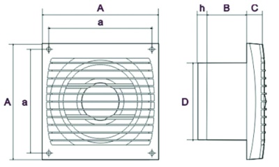 Вентилятор накладной ЭРА ERA 4C Вентилятор накладной ЭРА ERA 4C