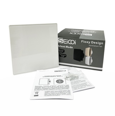 Вентилятор с обратным клапаном Seicoi Floxy Design 100 White Glass SMAD04-01G-W